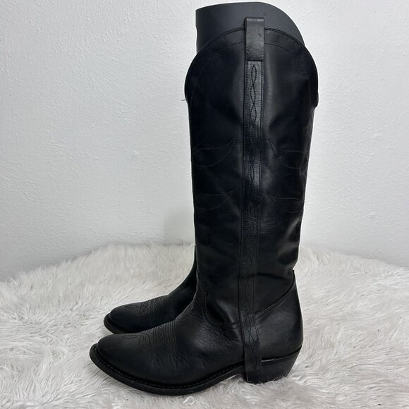 Golden Goose Deluxe Women’s Size 38 EU 8 US Black Leather Western Cowboy Boots - Picture 1 of 13